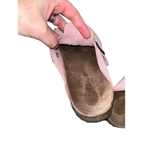 NCLUB MADE IN SPAIN Women Pink Suede Leather Mules Mocs Slip Ons Size 10M - Picture 9 of 9